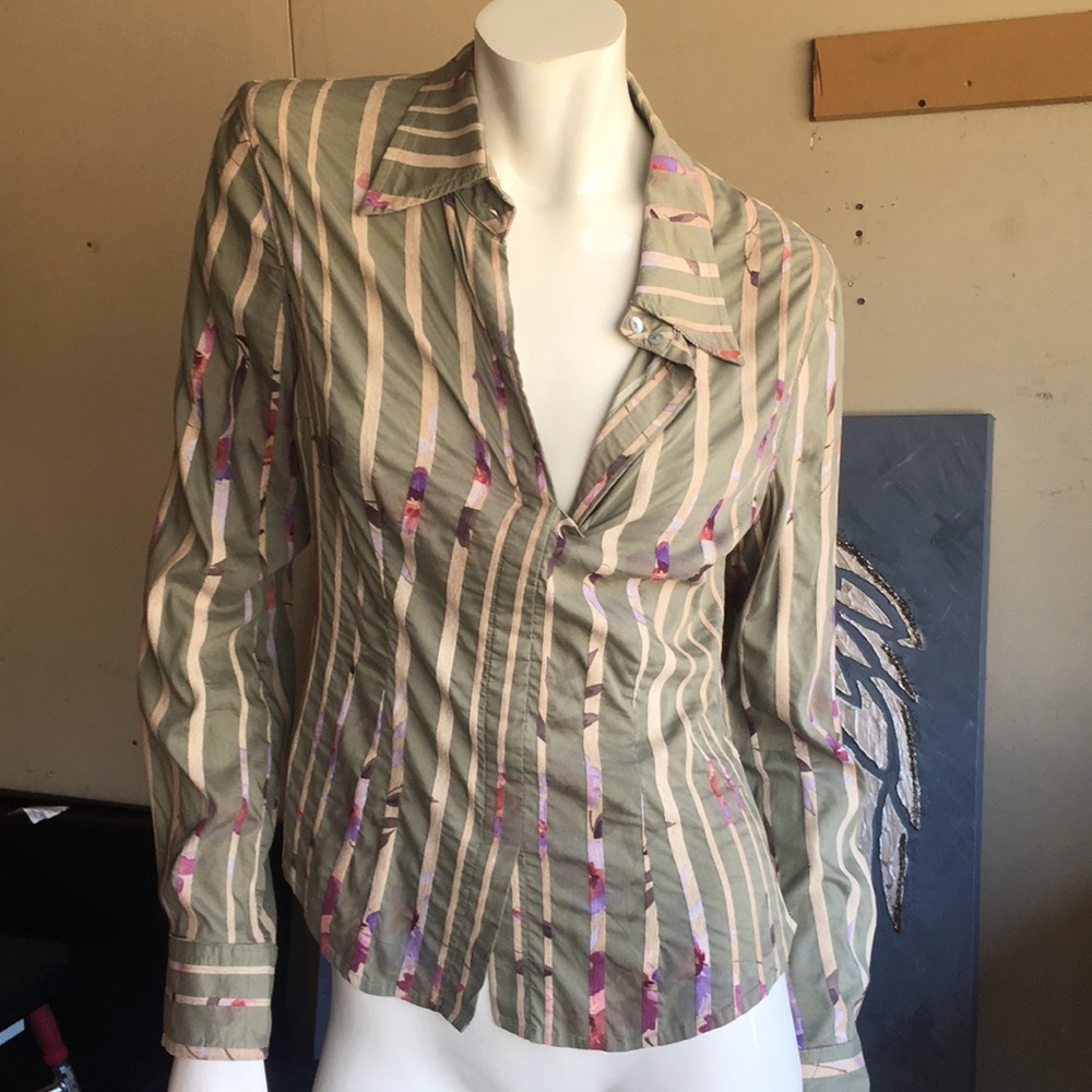 Laundry Faux button down shirt with side zipper
